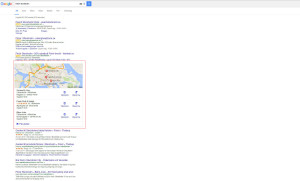 Google My Business i sökresultaten med exemplet frisör stockholm