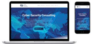 Skärmavbild över hemsidan för Cyber Security Consulting i Göteborg